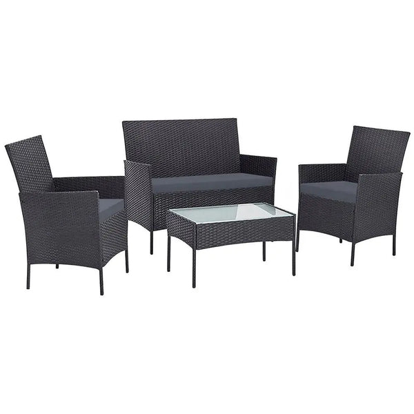 Gardeon Garden Furniture Outdoor Lounge Setting Wicker Sofa Patio Storage cover Grey Deals499