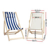 Gardeon Outdoor Chairs Sun Lounge Deck Beach Chair Folding Wooden Patio Furniture Beige Deals499
