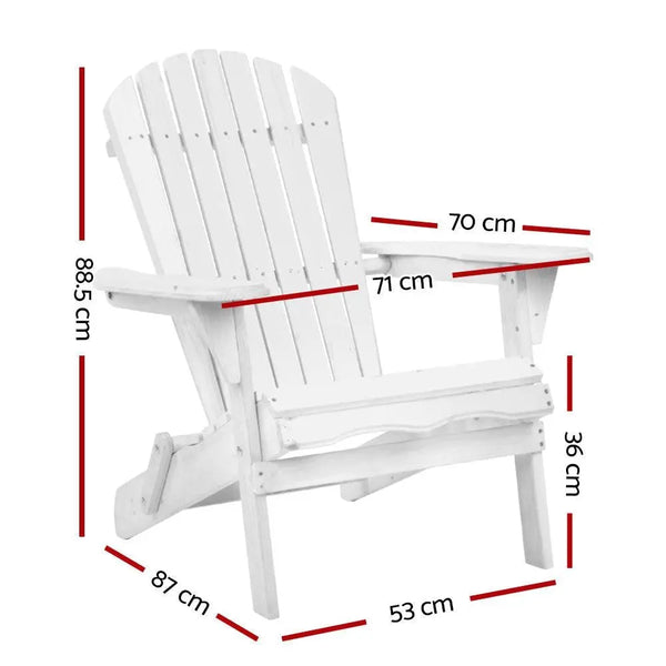 Gardeon Outdoor Furniture Adirondack Chairs Beach Chair Lounge Wooden Patio Garden Deals499
