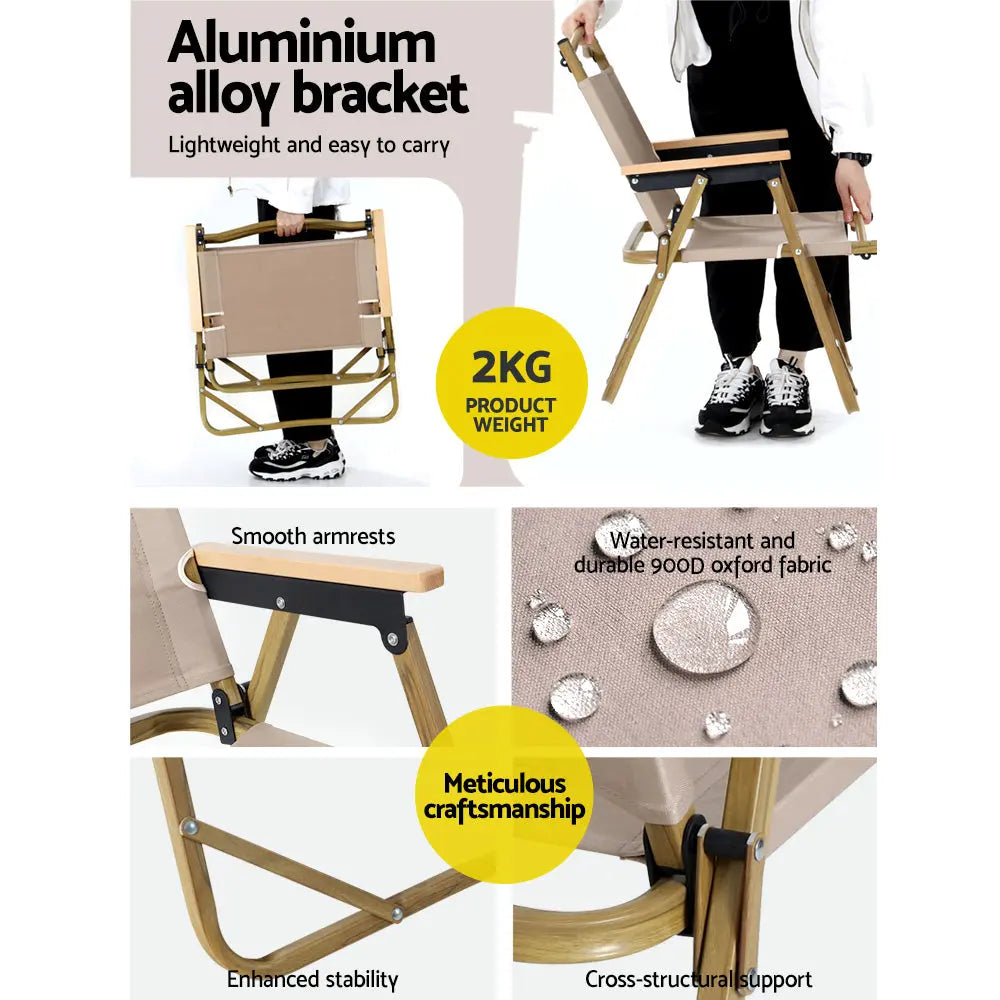 Gardeon Outdoor Furniture Picnic Table and Chairs Camping Wooden Egg Roll Portable Desk Deals499