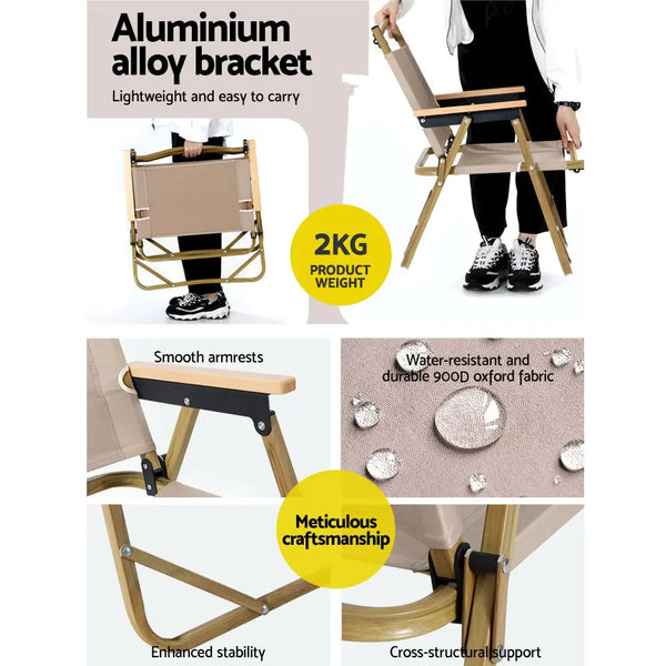 Gardeon Outdoor Furniture Picnic Table and Chairs Wooden Egg Roll Camping Desk Deals499