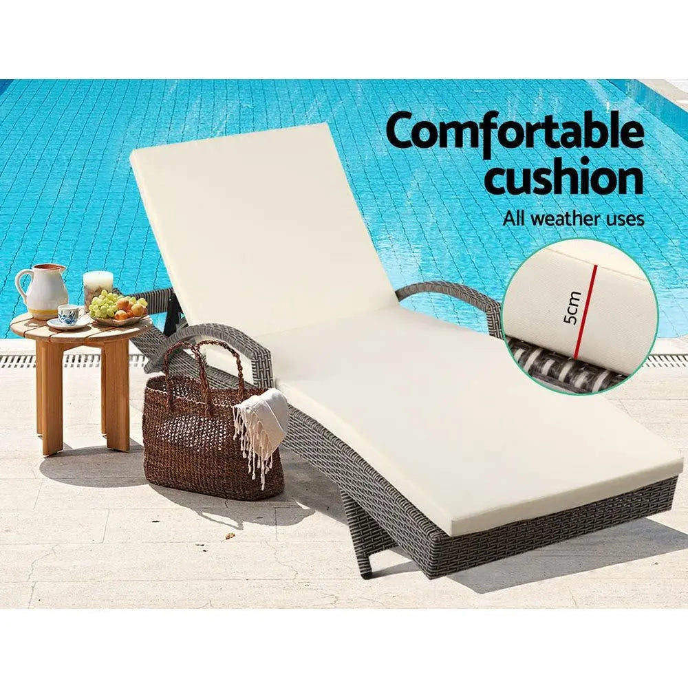 Gardeon Outdoor Sun Lounge - Grey Deals499