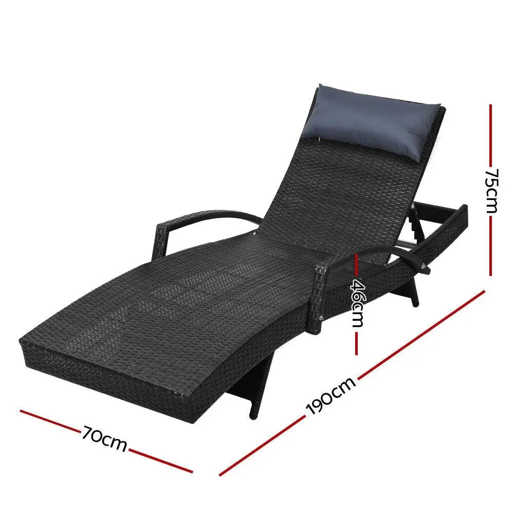 Gardeon Outdoor Sun Lounge Furniture Day Bed Wicker Pillow Sofa Set Deals499