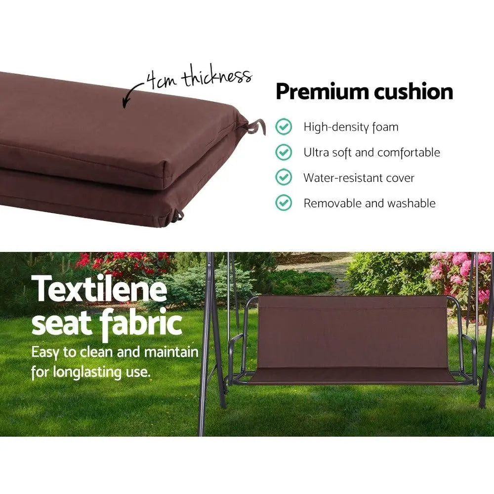 Gardeon Outdoor Swing Chair Hammock 3 Seater Garden Canopy Bench Seat Backyard Deals499