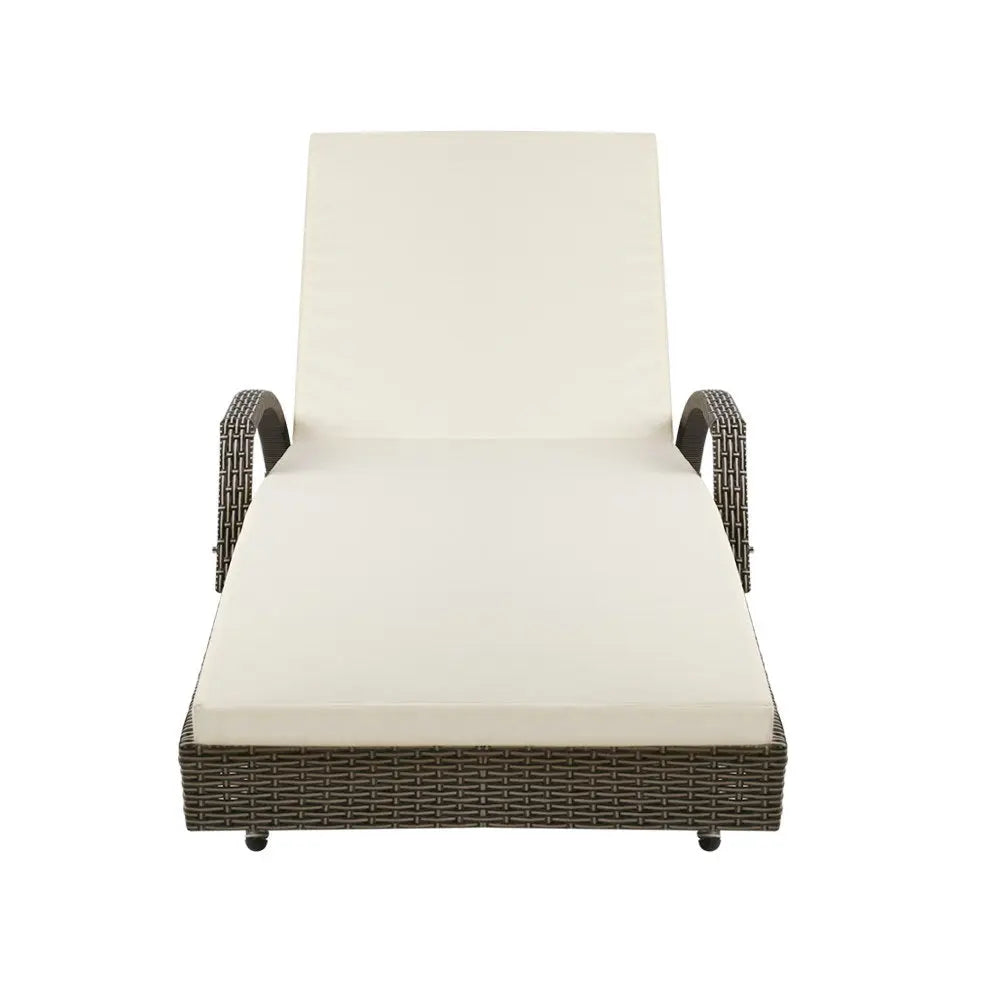 Gardeon Set of 2 Outdoor Sun Lounge Chair with Cushion- Grey Deals499