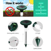 Gardeon Snake Repeller Set of 12 Solar LED Pulse Plus Ultrasonic Pest Rodent Repellent Deals499