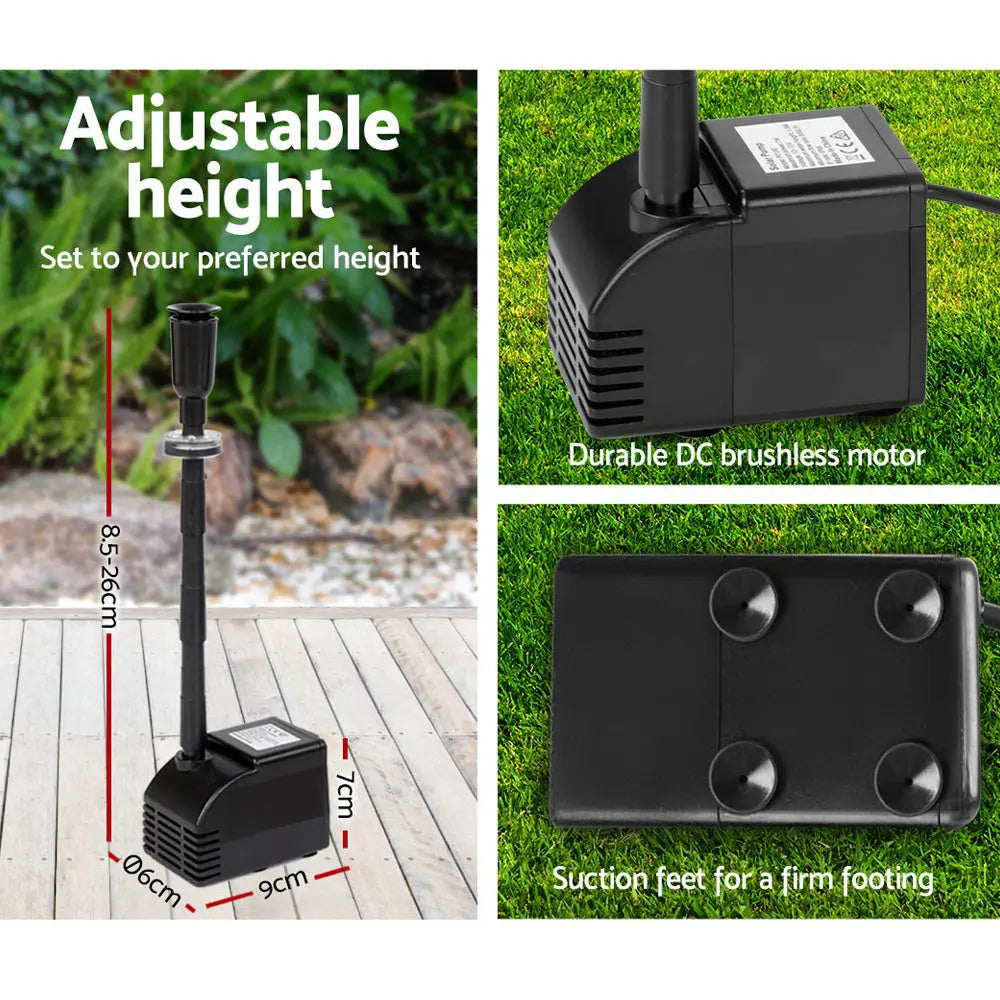 Gardeon Solar Pond Pump Powered Water Fountain Outdoor Submersible Filter 6.6FT Deals499
