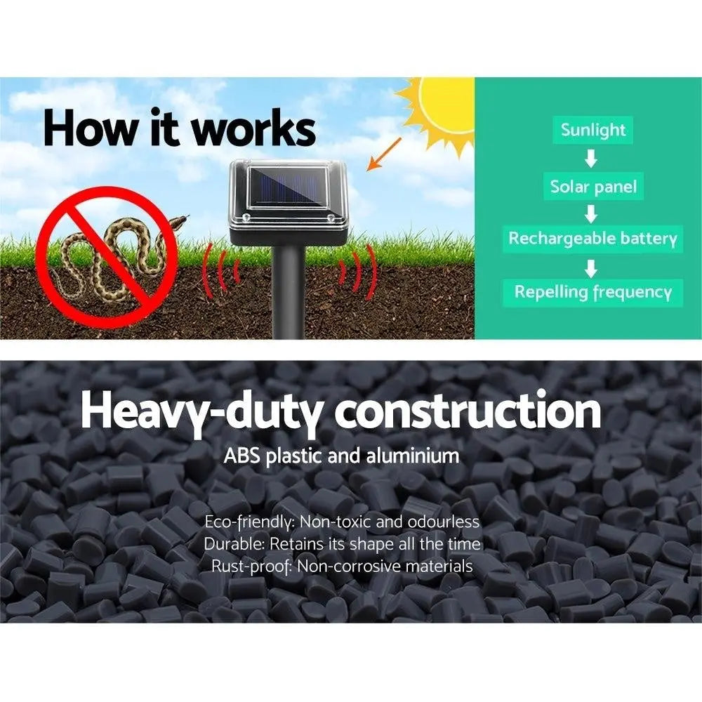 Gardeon Solar Snake Repeller 8X Multi Pulse Ultrasonic Powered Pest Repellent Deals499