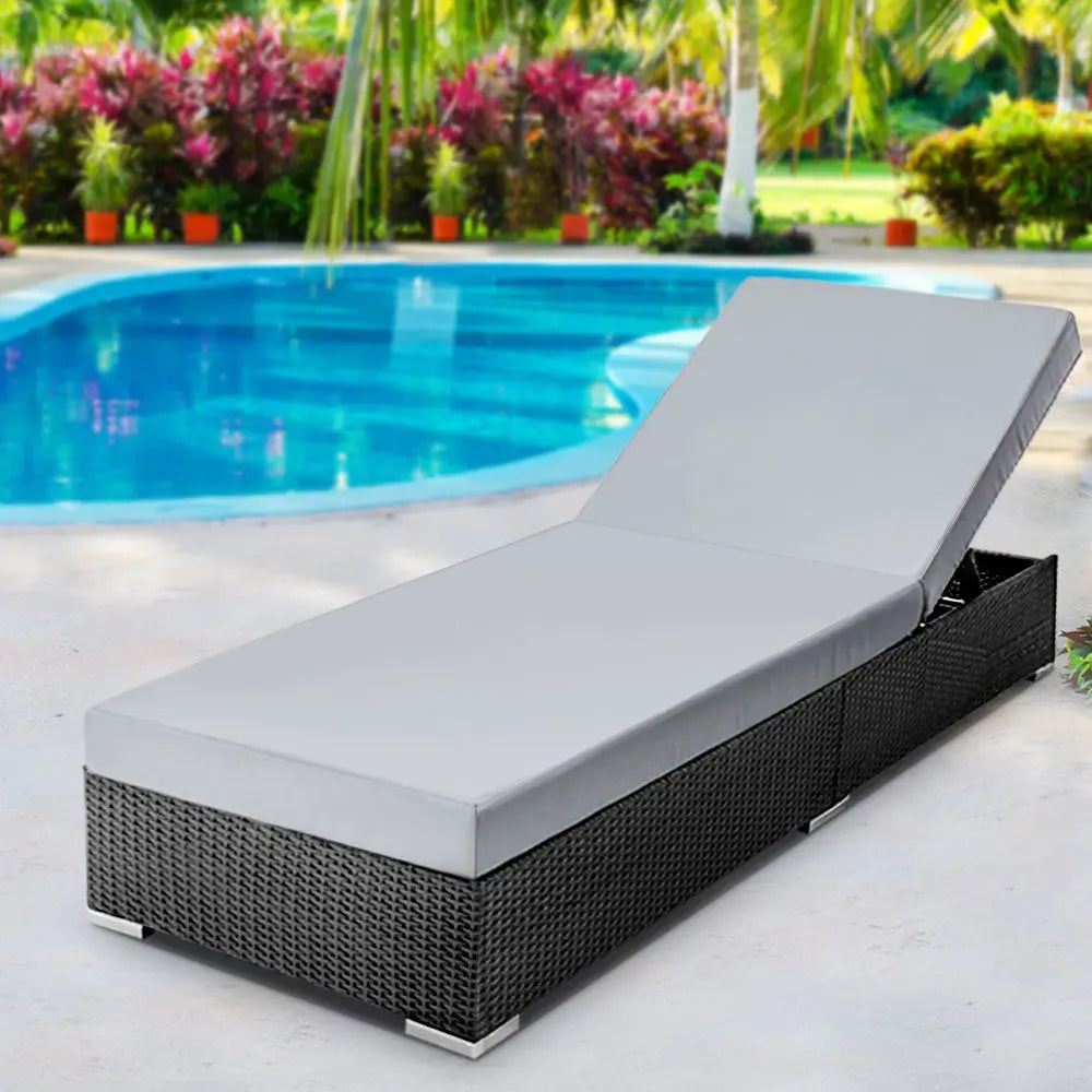 Gardeon Sun Lounge Outdoor Furniture Day Bed Wicker Rattan Garden Sofa Deals499