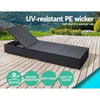Gardeon Sun Lounge Wicker Lounger Outdoor Furniture Rattan Garden Day Bed Sofa Black Deals499