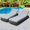Gardeon Sun Lounge Wicker Lounger Outdoor Furniture Rattan Garden Day Bed Sofa Black Deals499
