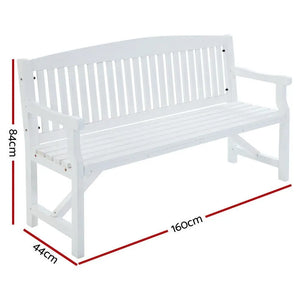 Gardeon Wooden Garden Bench Chair Natural Outdoor Furniture Décor Patio Deck 3 Seater Deals499