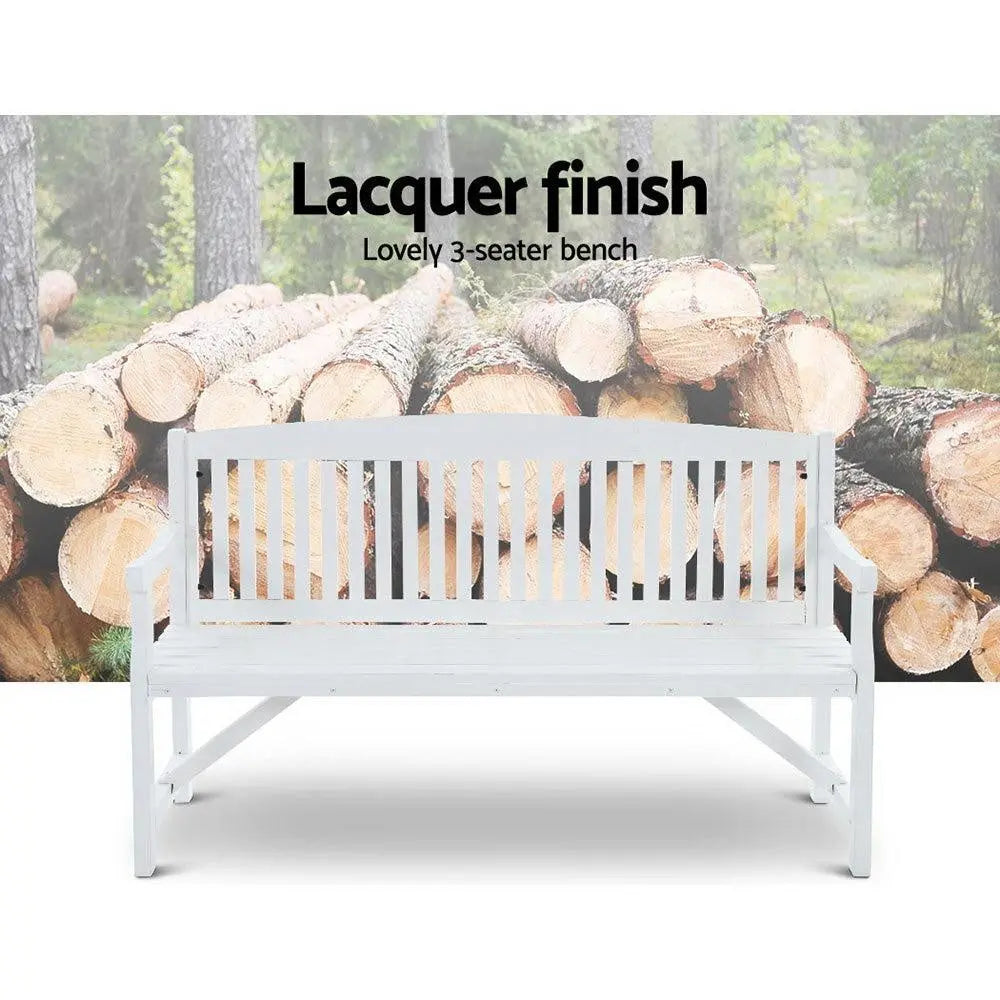 Gardeon Wooden Garden Bench Chair Natural Outdoor Furniture Décor Patio Deck 3 Seater Deals499