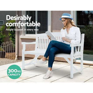 Gardeon Wooden Garden Bench Chair Natural Outdoor Furniture Décor Patio Deck 3 Seater Deals499