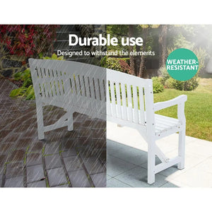 Gardeon Wooden Garden Bench Chair Natural Outdoor Furniture Décor Patio Deck 3 Seater Deals499