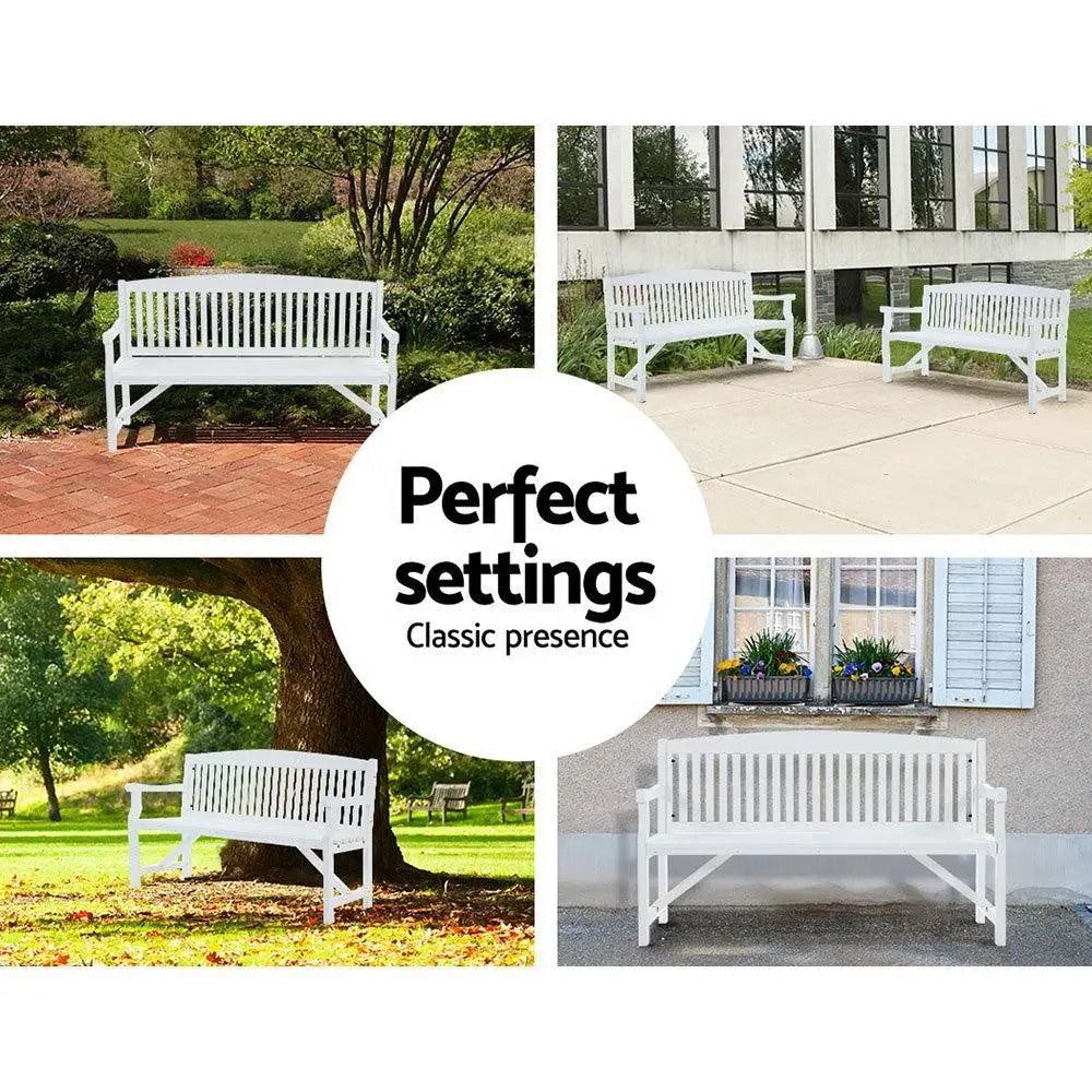 Gardeon Wooden Garden Bench Chair Natural Outdoor Furniture Décor Patio Deck 3 Seater Deals499