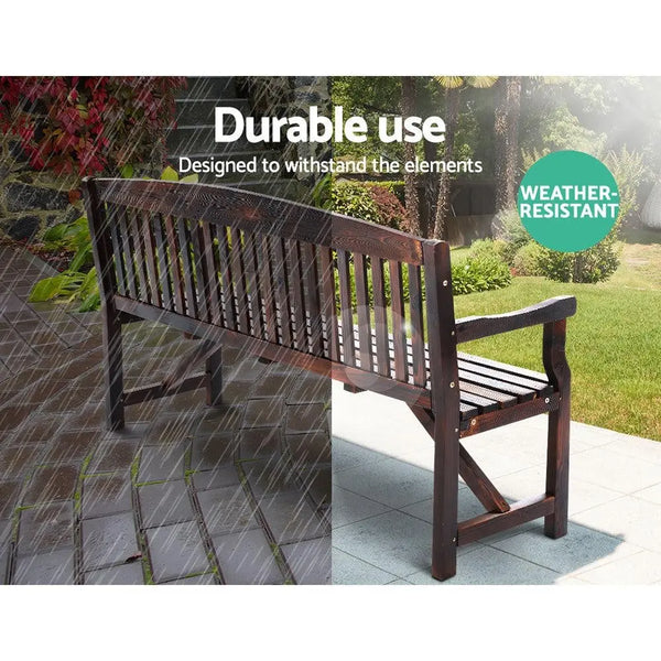 Gardeon Wooden Garden Bench Chair Natural Outdoor Furniture Décor Patio Deck 3 Seater Deals499