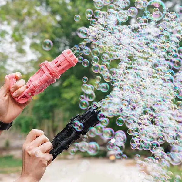 Gatling Bubble Gun Summer Soap Water Bubble Machine Kids Toys With Light Music Black Deals499