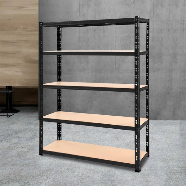 Giantz 1.8M Warehouse Racking Shelving Storage Shelf Garage Shelves Rack Steel Black Deals499
