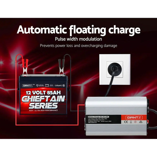 Giantz 12V Car Battery Charger Inverter 20 Amp ATV 4WD Boat Caravan Motorcycle Deals499