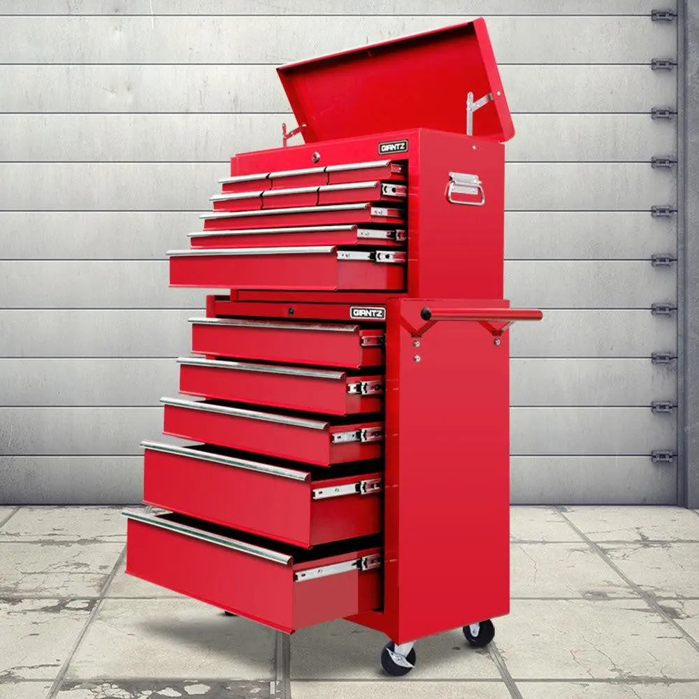 Giantz 14 Drawers Toolbox Chest Cabinet Mechanic Trolley Garage Tool Storage Box Deals499