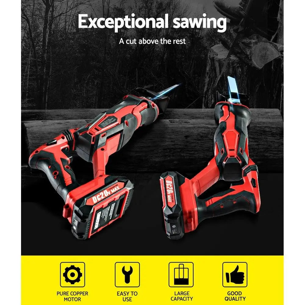 Giantz 18V Lithium Cordless Reciprocating Saw Electric Corded Sabre Saw Tool Deals499