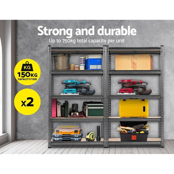 Giantz 2x1.5M Steel Warehouse Racking Rack Shelving Storage Garage Shelves Shelf Deals499