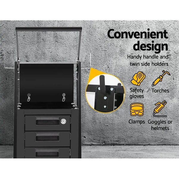 Giantz 4 Drawer Welding Trolley - Black Deals499