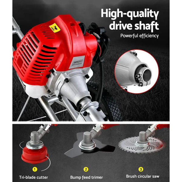 Giantz 62cc Petrol Brush Cutter Whipper Saw Trimmer 2 Stroke 3-in-1 Wheel Deals499