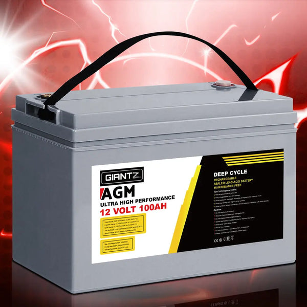 Giantz AGM Deep Cycle Battery 12V 120Ah Marine Sealed Power Portable Box Sola Deals499