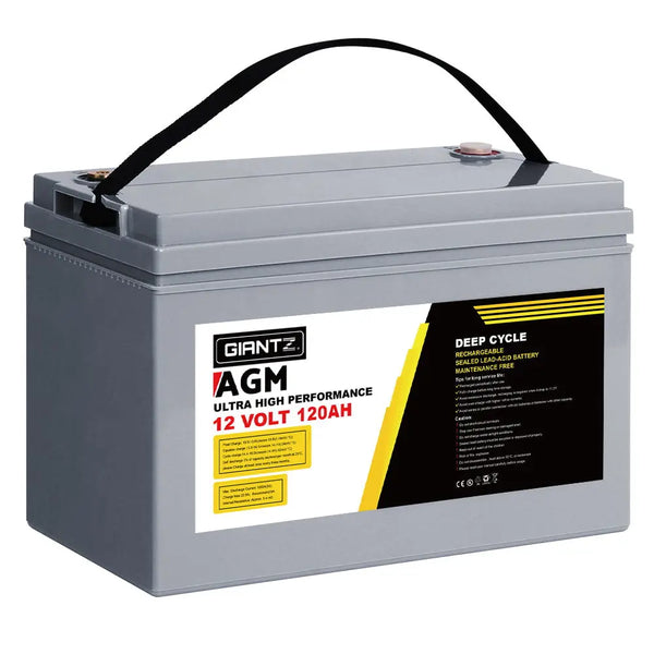 Giantz AGM Deep Cycle Battery 12V 120Ah Marine Sealed Power Portable Box Sola Deals499