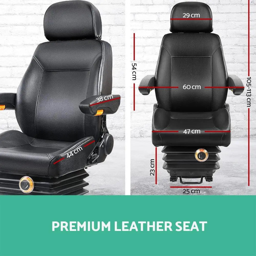 Giantz Adjustbale Tractor Seat with Suspension - Black Deals499
