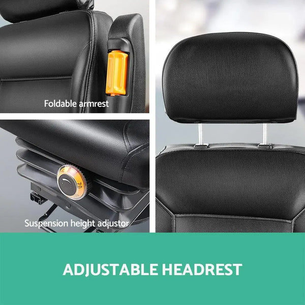 Giantz Adjustbale Tractor Seat with Suspension - Black Deals499