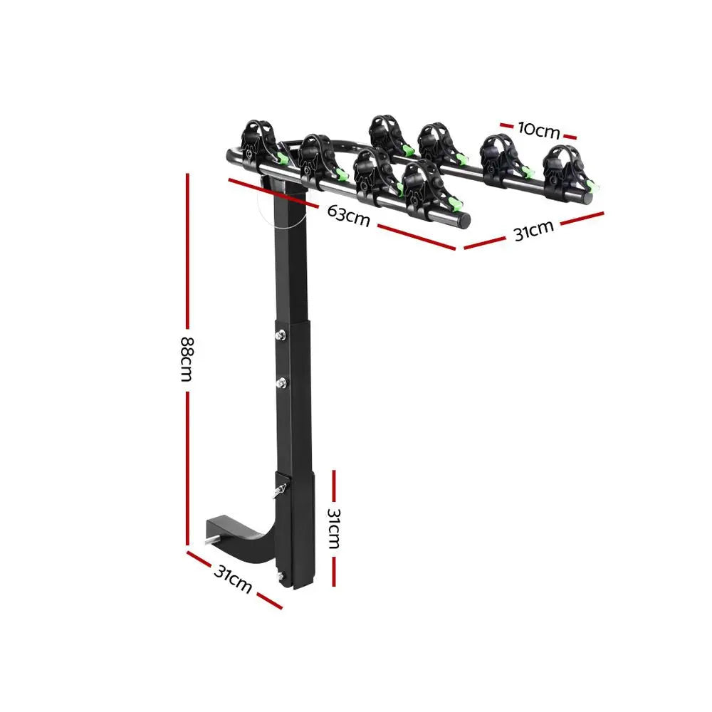 Giantz Bike Carrier 4 Bicycle Car Rear Rack Hitch Mount 2