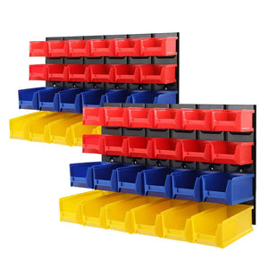 Giantz Bin Wall 48 Storage Bin Rack Wall Mounted Tools Steel Board Work Garage Deals499