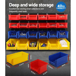 Giantz Bin Wall 48 Storage Bin Rack Wall Mounted Tools Steel Board Work Garage Deals499