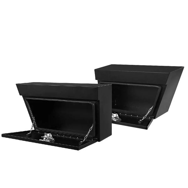 Giantz Black Under Tray Tool Box Pair Set Ute Steel Toolbox Trailer Underbody Deals499