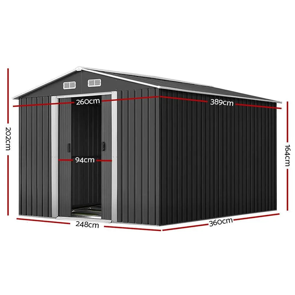 Giantz Garden Shed Outdoor Storage Sheds Tool Workshop 2.6X3.89X2.02M with Base Deals499