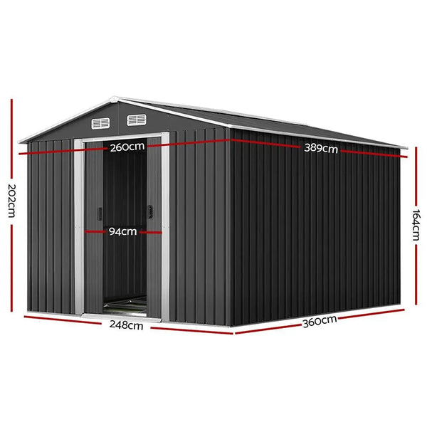 Giantz Garden Shed Outdoor Storage Sheds Tool Workshop 2.6X3.89X2.02M with Base Deals499