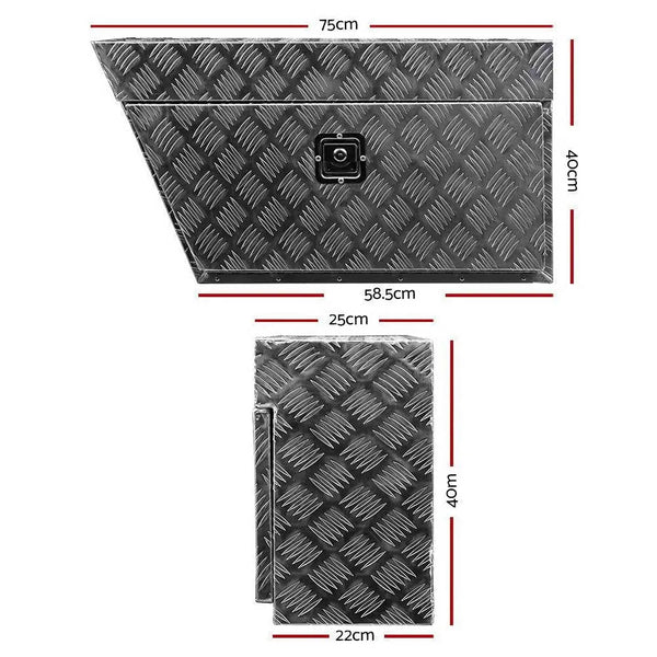 Giantz Pair of Under Tray Undertray Tool Box Aluminium Alloy Underbody Toolbox Deals499