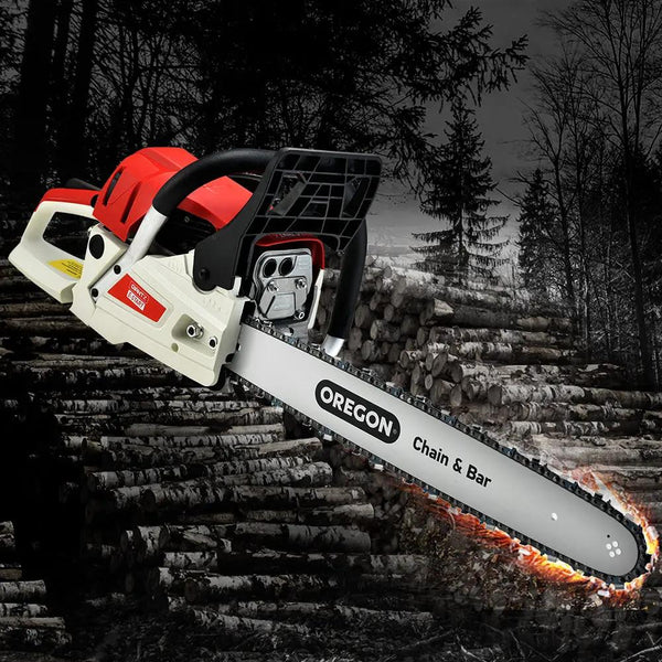 Giantz Petrol Chainsaw Commercial 52cc E-Start 20 Oregon Bar Pruning Chain Saw Deals499