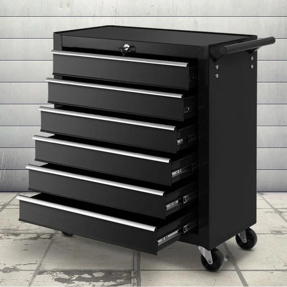 Giantz Tool Box Trolley Chest Cabinet 6 Drawers Cart Garage Toolbox Set Black Deals499