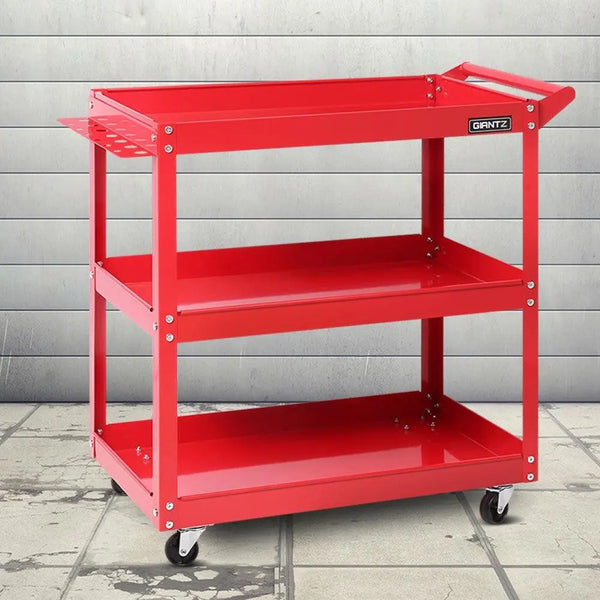 Giantz Tool Cart 3 Tier Parts Steel Trolley Mechanic Storage Organizer Red Deals499
