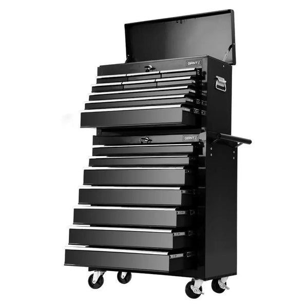 Giantz Tool Chest and Trolley Box Cabinet 16 Drawers Cart Garage Storage Black Deals499