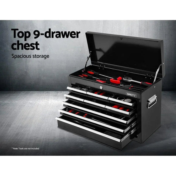 Giantz Tool Chest and Trolley Box Cabinet 16 Drawers Cart Garage Storage Black Deals499