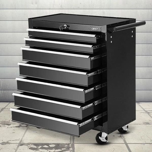 Giantz Tool Chest and Trolley Box Cabinet 7 Drawers Cart Garage Storage Black Deals499