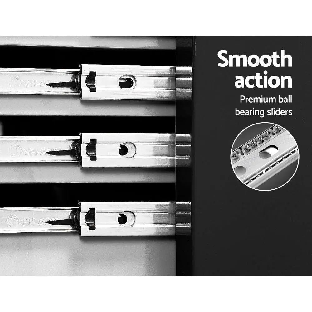 Giantz Tool Chest and Trolley Box Cabinet 7 Drawers Cart Garage Storage Black and Silver Deals499