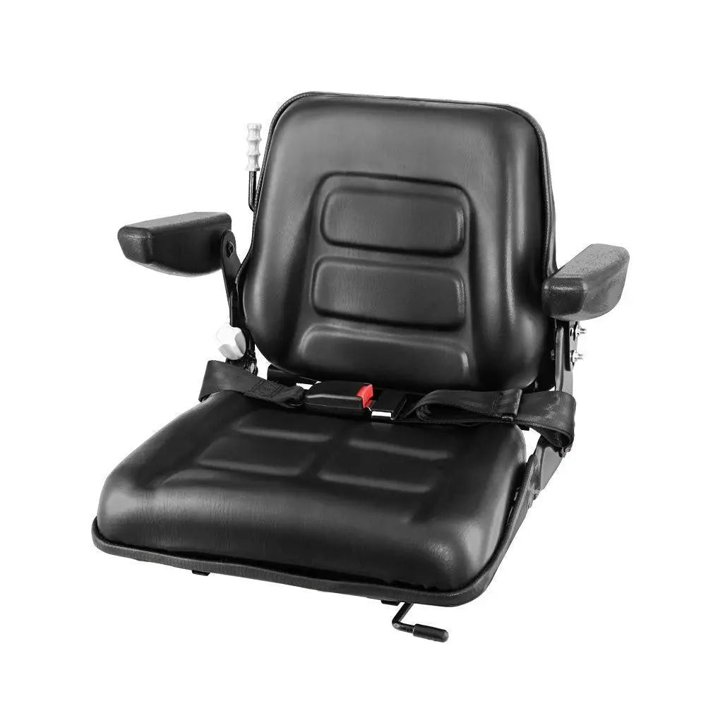 Giantz Tractor Seat with Armrest Forklift Excavator Bulldozer Universal Suspension Backrest Truck Chair black Deals499