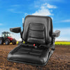 Giantz Tractor Seat with Armrest Forklift Excavator Bulldozer Universal Suspension Backrest Truck Chair black Deals499