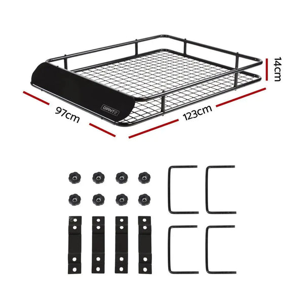 Giantz Universal Roof Rack Basket Car Carrier Steel 123cm Deals499
